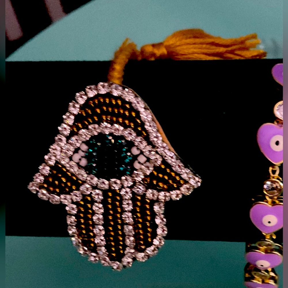 HAMSA BOHO BRACELET GREEN EYE WARDING AWAY EVIL